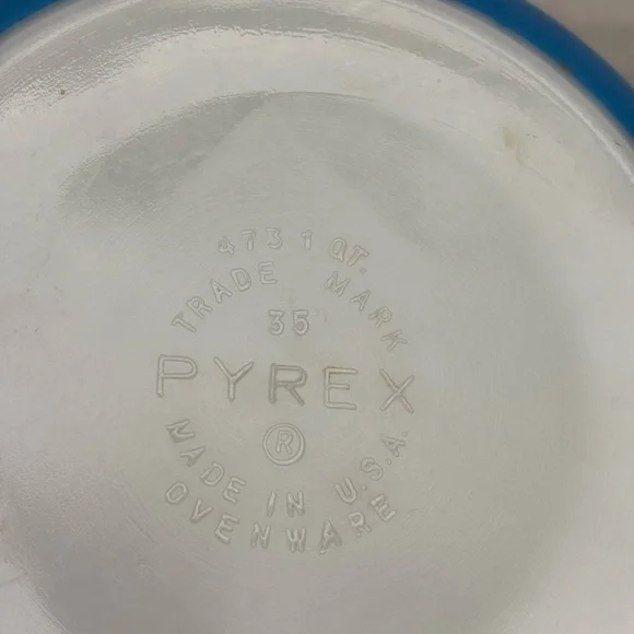 Vintage Pyrex Turquoise Snowflake Dish 1 QT - Picture 6 of 7